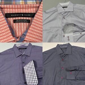 Hammer Made Dress Shirts Lot of 8 Mens 42 16.5 Long Sleeve Non Iron